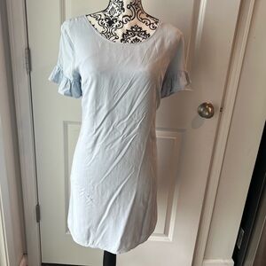 Lulus Pale Blue Ruffle Sleeve Shift Dress. XS